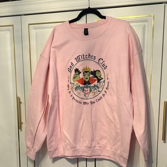 Pink "Bad Witches Club" Graphic Crewneck Sweatshirt - Picture 1 of 4